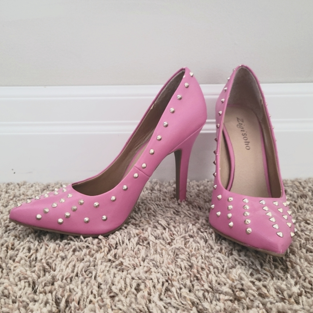 Pink Studded Stilettos